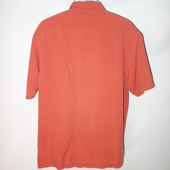 EMS Button Down Short Sleeve Shirt Mens M‎ Rust - Picture 4 of 5